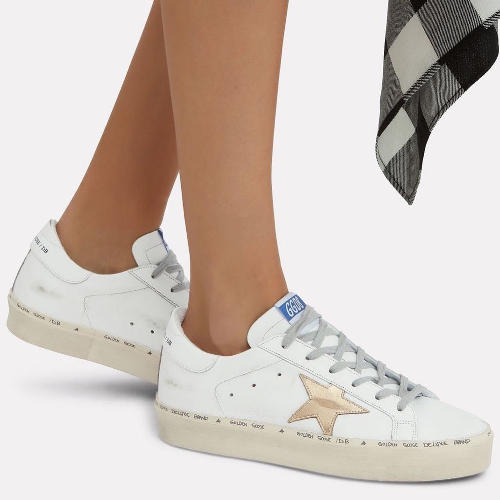 Golden Goose Hi Star ⭐️ White & Gold Size 6/36